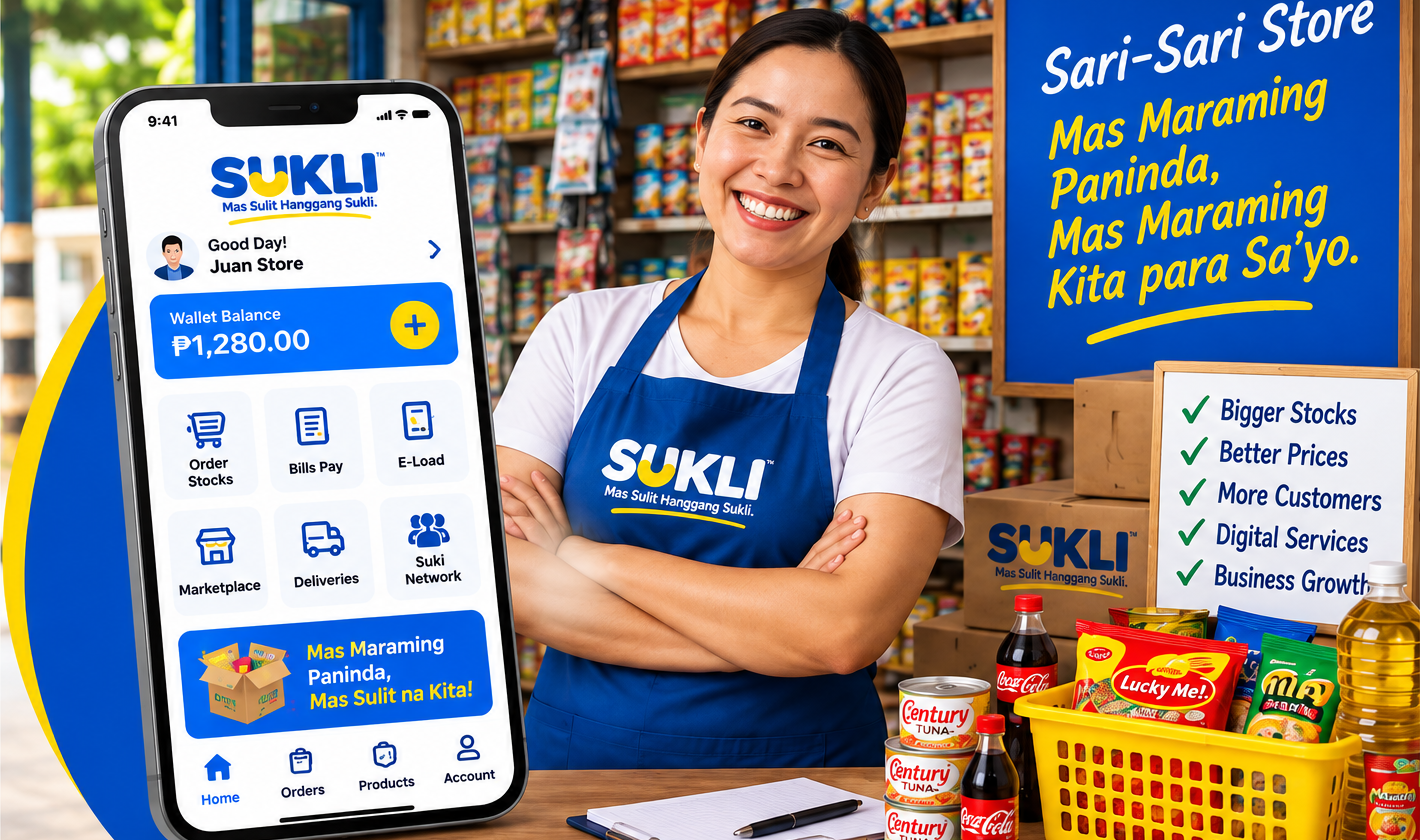 SUKLI partner store owner presenting the SUKLI mobile platform